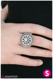 Paparazzi "Wheel of Fortune" White Ring Paparazzi Jewelry