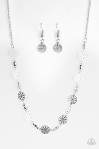 Paparazzi "WHEEL Power" Silver Necklace & Earring Set Paparazzi Jewelry