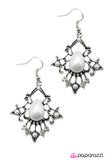 Paparazzi "When I Am Queen..." White Earrings Paparazzi Jewelry