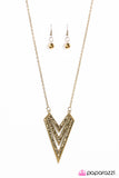 Paparazzi "When Lightning Strikes" Brass Necklace & Earring Set Paparazzi Jewelry
