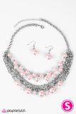 Paparazzi "When On Wall Street" Pink Necklace & Earring Set Paparazzi Jewelry