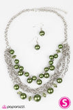 Paparazzi "When On Wall Street" Green Necklace & Earring Set Paparazzi Jewelry