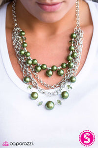 Paparazzi "When On Wall Street" Green Necklace & Earring Set Paparazzi Jewelry