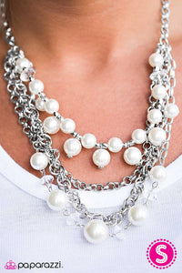 Paparazzi "When On Wall Street" White Necklace & Earring Set Paparazzi Jewelry