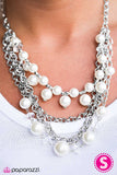 Paparazzi "When On Wall Street" White Necklace & Earring Set Paparazzi Jewelry