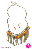 Paparazzi "Where The Wild Things Are" Yellow Necklace & Earring Set Paparazzi Jewelry