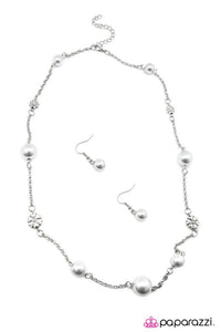 Paparazzi "Living The Charmed Life" White Necklace & Earring Set Paparazzi Jewelry