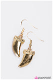 Paparazzi "White Fang -  Gold" earring Paparazzi Jewelry