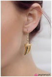 Paparazzi "White Fang -  Gold" earring Paparazzi Jewelry