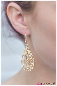 Paparazzi "Who Needs Glass Slippers? - Gold" earring Paparazzi Jewelry