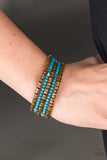 Paparazzi "Who WOOD Of Thought - Blue" bracelet Paparazzi Jewelry