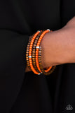 Paparazzi "Who WOOD Of Thought - Orange" bracelet Paparazzi Jewelry