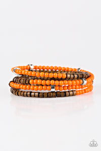 Paparazzi "Who WOOD Of Thought - Orange" bracelet Paparazzi Jewelry