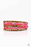 Paparazzi "Who WOOD Of Thought - Pink" bracelet Paparazzi Jewelry