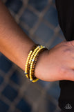 Paparazzi "Who WOOD Of Thought - Yellow" bracelet Paparazzi Jewelry