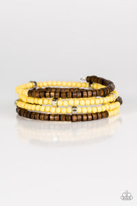 Paparazzi "Who WOOD Of Thought - Yellow" bracelet Paparazzi Jewelry