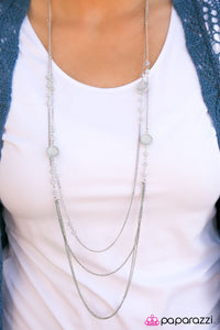 Paparazzi "Wide Open Skies" White Necklace & Earring Set Paparazzi Jewelry