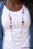 Paparazzi "Wide Open Skies" Red Necklace & Earring Set Paparazzi Jewelry