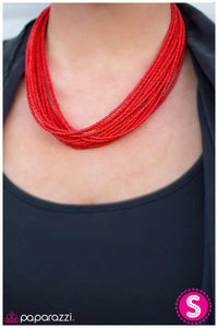 Paparazzi "Wide Open Spaces" Red Necklace & Earring Set Paparazzi Jewelry