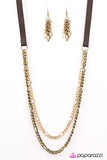 Paparazzi "Wildcat" Brass Necklace & Earring Set Paparazzi Jewelry