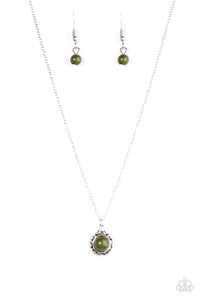 Paparazzi "Wildflower Waltz" Green Necklace & Earring Set Paparazzi Jewelry