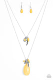 Paparazzi "Wildly Wonderful" Yellow Necklace & Earring Set Paparazzi Jewelry