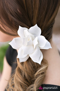 Paparazzi "Wild Orchid" White Hair Clip Paparazzi Jewelry