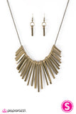 Paparazzi "Wild Walkabout" Brass Necklace & Earring Set Paparazzi Jewelry