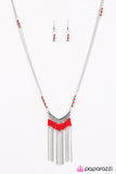 Paparazzi "Wild Winds" Red Necklace & Earring Set Paparazzi Jewelry