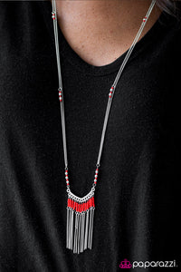 Paparazzi "Wild Winds" Red Necklace & Earring Set Paparazzi Jewelry