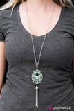 Paparazzi "Window To The World" Green Necklace & Earring Set Paparazzi Jewelry