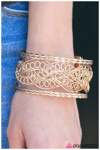 Paparazzi "WIRE Drill" Gold Bracelet Paparazzi Jewelry