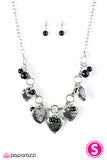 Paparazzi "With All Your Heart" Black Necklace & Earring Set Paparazzi Jewelry