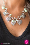 Paparazzi "With All Your Heart" Green Necklace & Earring Set Paparazzi Jewelry