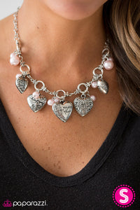 Paparazzi "With All Your Heart" Pink Necklace & Earring Set Paparazzi Jewelry