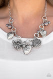 Paparazzi "With All Your Heart" Silver Necklace & Earring Set Paparazzi Jewelry