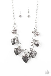 Paparazzi "With All Your Heart" Silver Necklace & Earring Set Paparazzi Jewelry