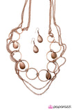 Paparazzi "With An Open Mind" Copper Necklace & Earring Set Paparazzi Jewelry