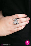Paparazzi "With Brave Wings She Flies" White Ring Paparazzi Jewelry