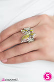 Paparazzi "With Brave Wings She Flies" Yellow Ring Paparazzi Jewelry