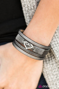 Paparazzi "With Every Beat Of My Heart" Silver Wrap Bracelet Paparazzi Jewelry