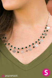 Paparazzi "With Open Hearts" Green Necklace & Earring Set Paparazzi Jewelry