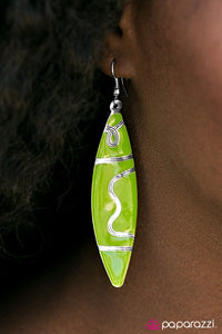 Paparazzi "Without A Paddle - Green" earring Paparazzi Jewelry