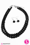 Paparazzi "Woman Of The Year" Black Necklace & Earring Set Paparazzi Jewelry