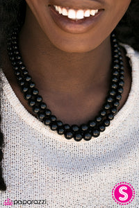 Paparazzi "Woman Of The Year" Black Necklace & Earring Set Paparazzi Jewelry