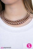 Paparazzi "Woman Of The Year" Brown Necklace & Earring Set Paparazzi Jewelry