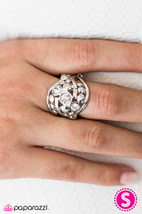 Paparazzi "Woman On A Mission - White" ring Paparazzi Jewelry