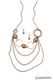 Paparazzi "Wonderful Crazy Night" Copper Necklace & Earring Set Paparazzi Jewelry