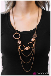 Paparazzi "Wonderful Crazy Night" Copper Necklace & Earring Set Paparazzi Jewelry