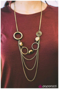 Paparazzi "Wonderful Crazy Night" Brass Necklace & Earring Set Paparazzi Jewelry